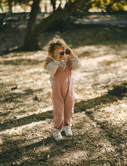 Amelia pink corduroy overalls