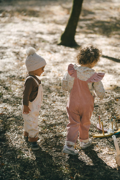 Amelia pink corduroy overalls